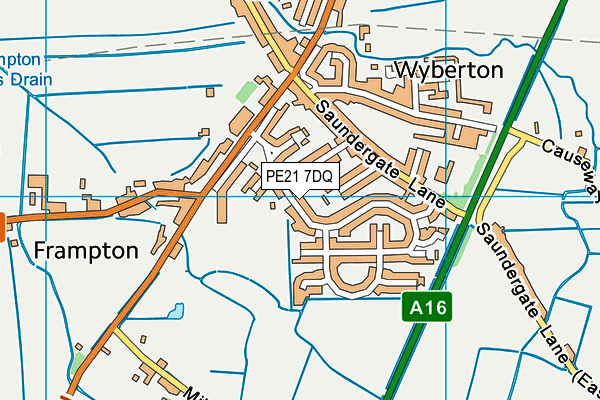 PE21 7DQ map - OS VectorMap District (Ordnance Survey)