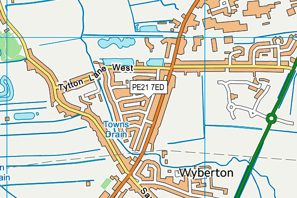 PE21 7ED map - OS VectorMap District (Ordnance Survey)