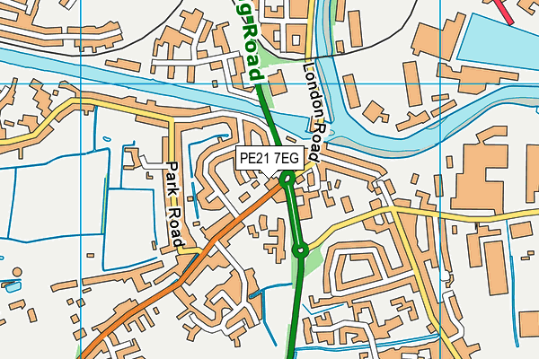 PE21 7EG map - OS VectorMap District (Ordnance Survey)