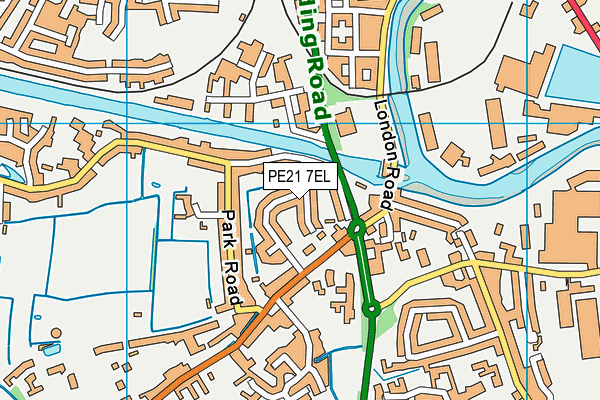 PE21 7EL map - OS VectorMap District (Ordnance Survey)
