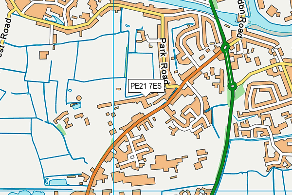PE21 7ES map - OS VectorMap District (Ordnance Survey)