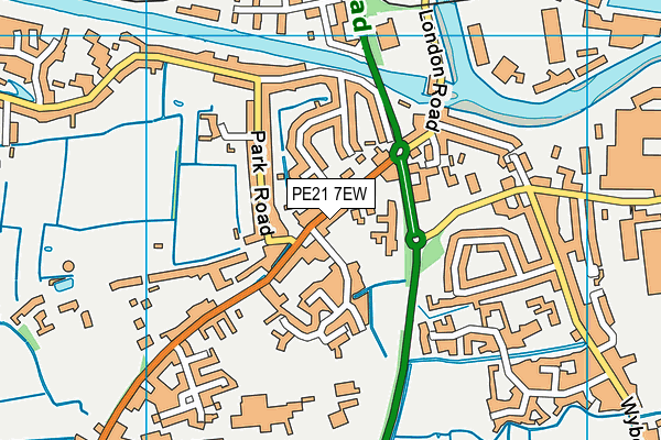 PE21 7EW map - OS VectorMap District (Ordnance Survey)