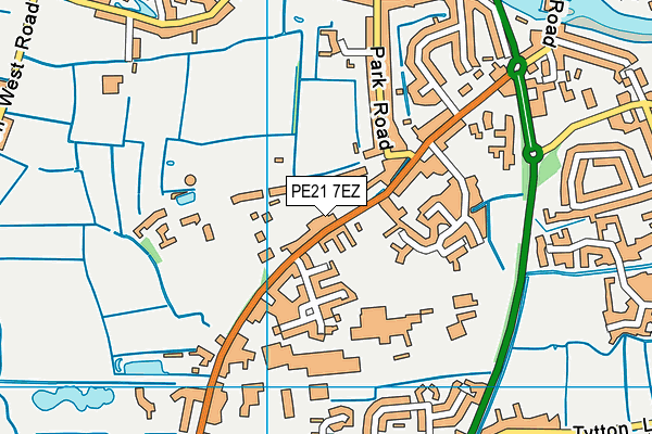 PE21 7EZ map - OS VectorMap District (Ordnance Survey)