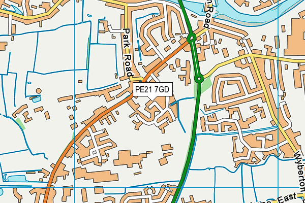 PE21 7GD map - OS VectorMap District (Ordnance Survey)