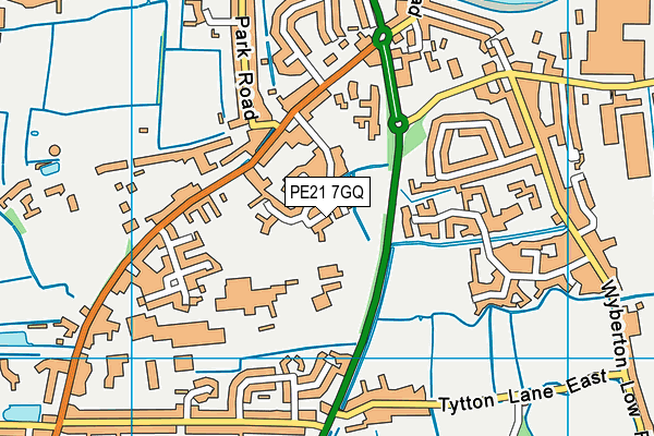 PE21 7GQ map - OS VectorMap District (Ordnance Survey)