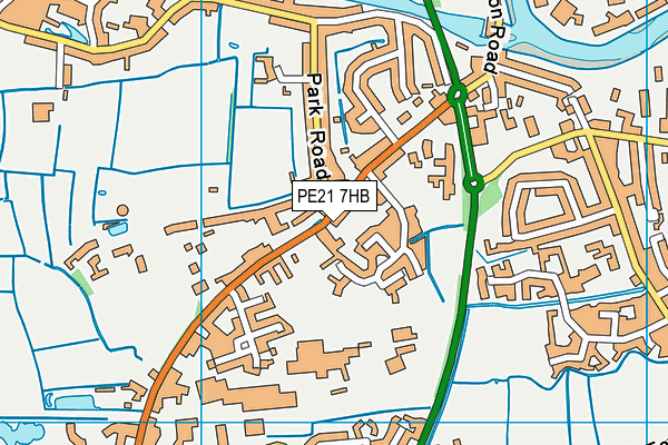 PE21 7HB map - OS VectorMap District (Ordnance Survey)
