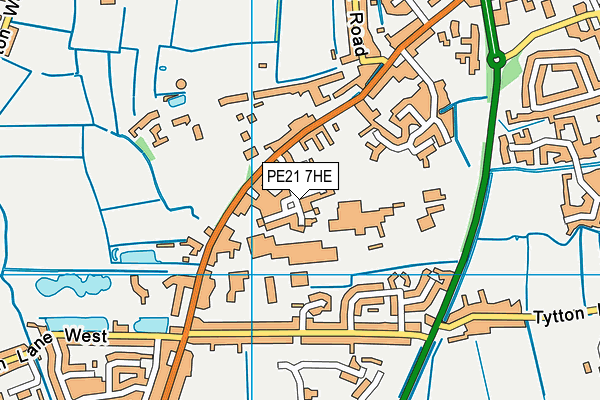 PE21 7HE map - OS VectorMap District (Ordnance Survey)