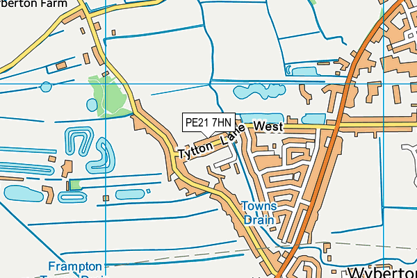 PE21 7HN map - OS VectorMap District (Ordnance Survey)