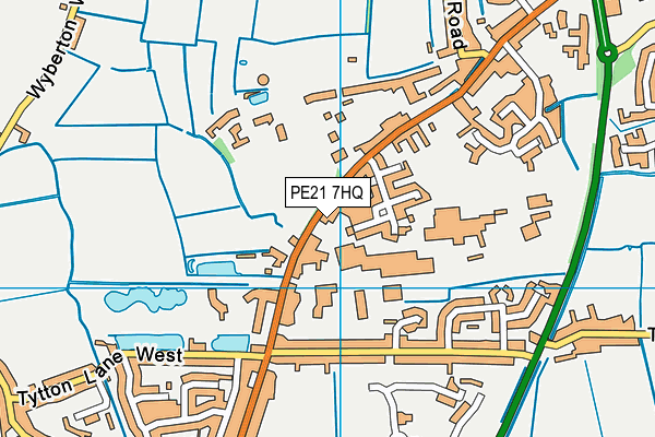 PE21 7HQ map - OS VectorMap District (Ordnance Survey)