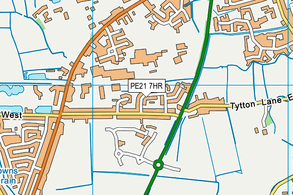 PE21 7HR map - OS VectorMap District (Ordnance Survey)