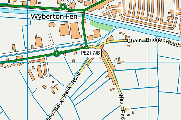 PE21 7JB map - OS VectorMap District (Ordnance Survey)