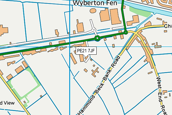PE21 7JF map - OS VectorMap District (Ordnance Survey)