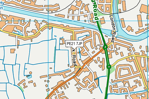 PE21 7JP map - OS VectorMap District (Ordnance Survey)