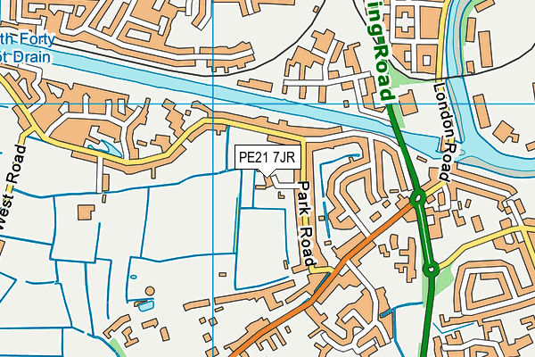 PE21 7JR map - OS VectorMap District (Ordnance Survey)