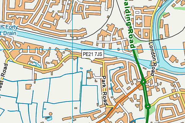 PE21 7JS map - OS VectorMap District (Ordnance Survey)