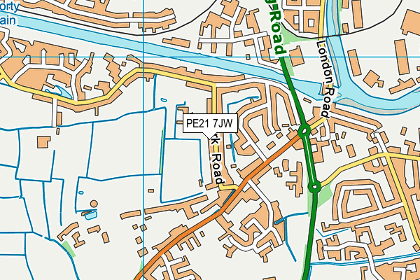 PE21 7JW map - OS VectorMap District (Ordnance Survey)