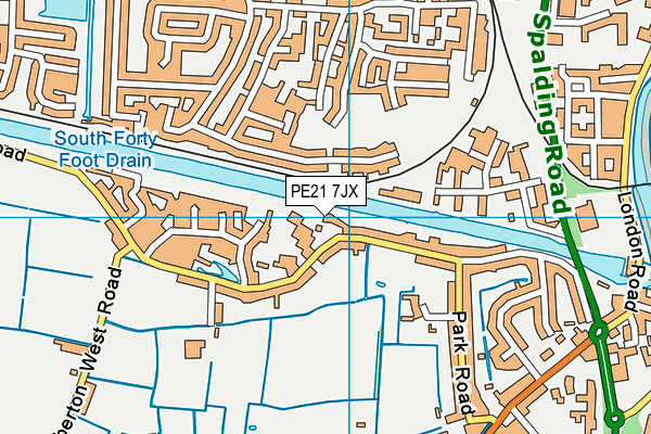 PE21 7JX map - OS VectorMap District (Ordnance Survey)
