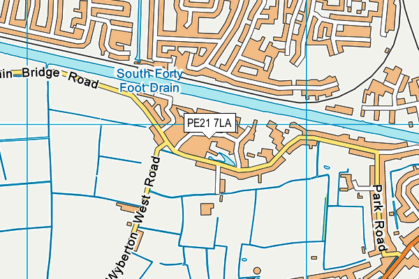 PE21 7LA map - OS VectorMap District (Ordnance Survey)