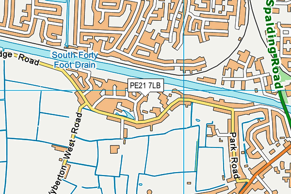 PE21 7LB map - OS VectorMap District (Ordnance Survey)