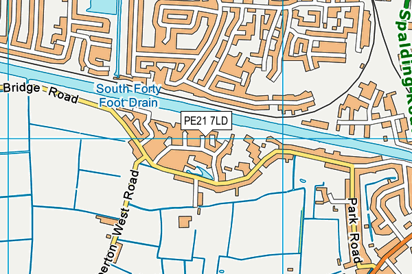 PE21 7LD map - OS VectorMap District (Ordnance Survey)
