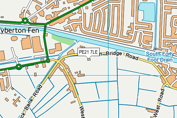 PE21 7LE map - OS VectorMap District (Ordnance Survey)