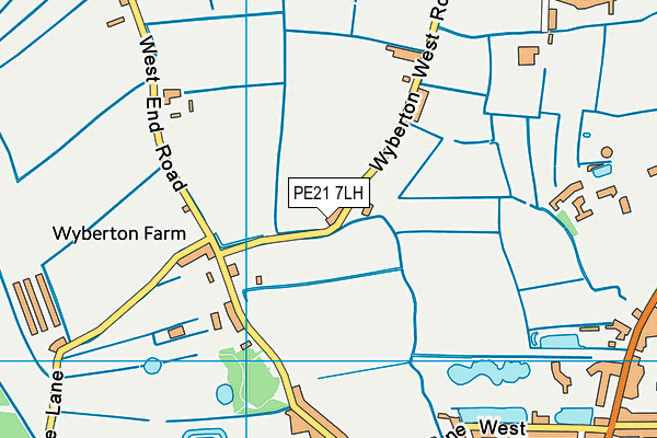 PE21 7LH map - OS VectorMap District (Ordnance Survey)