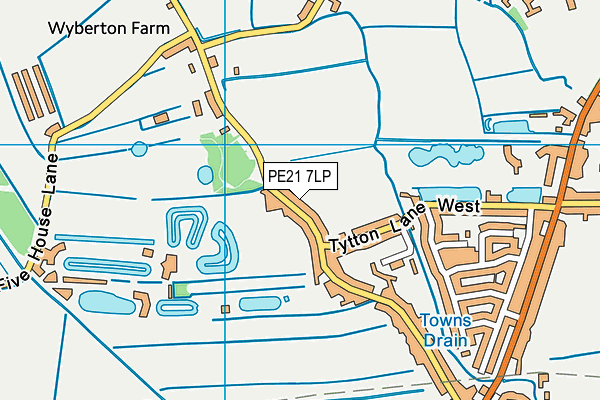 PE21 7LP map - OS VectorMap District (Ordnance Survey)