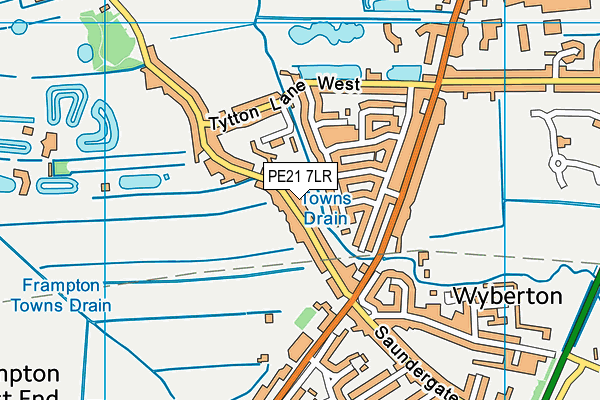 PE21 7LR map - OS VectorMap District (Ordnance Survey)