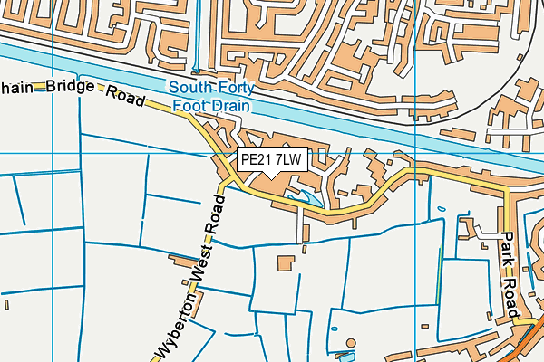 PE21 7LW map - OS VectorMap District (Ordnance Survey)