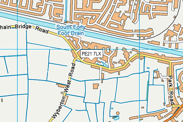 PE21 7LX map - OS VectorMap District (Ordnance Survey)