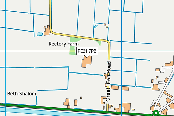 PE21 7PB map - OS VectorMap District (Ordnance Survey)