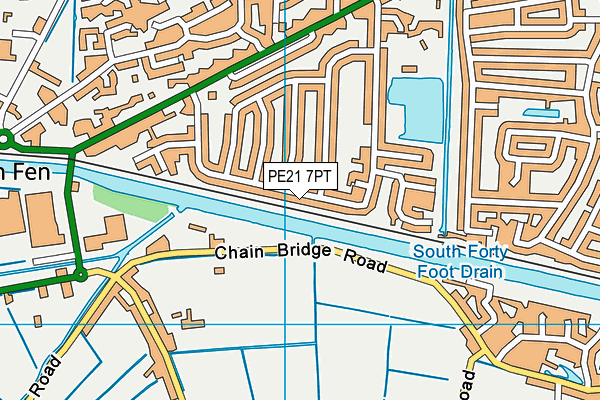 PE21 7PT map - OS VectorMap District (Ordnance Survey)