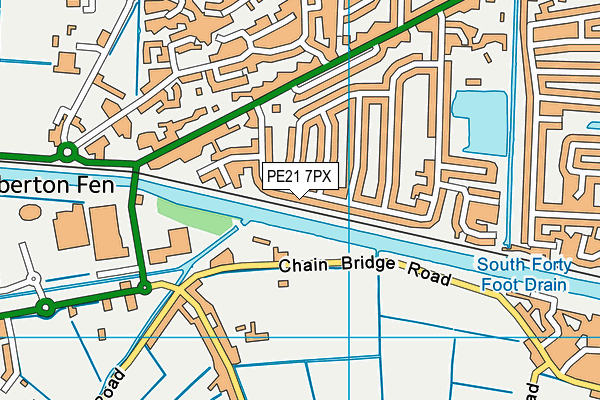 PE21 7PX map - OS VectorMap District (Ordnance Survey)