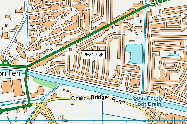 PE21 7QE map - OS VectorMap District (Ordnance Survey)