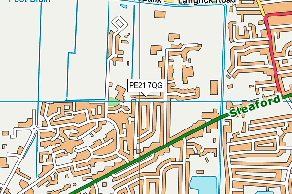 Boston West Academy map (PE21 7QG) - OS VectorMap District (Ordnance Survey)