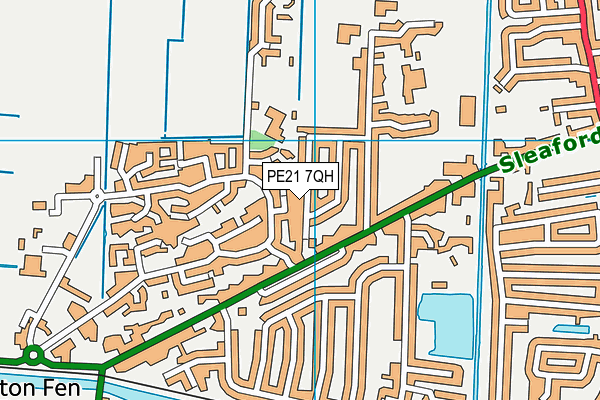 PE21 7QH map - OS VectorMap District (Ordnance Survey)