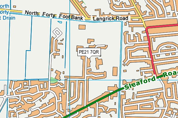 Rosebury Avenue Playing Fields map (PE21 7QR) - OS VectorMap District (Ordnance Survey)
