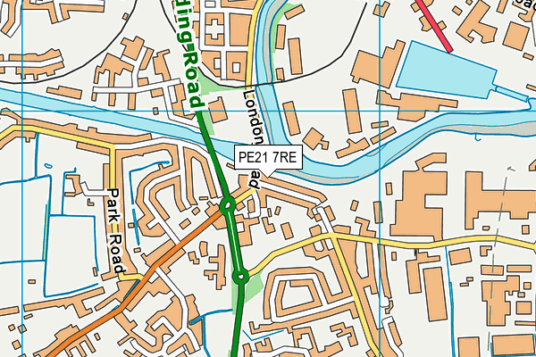 PE21 7RE map - OS VectorMap District (Ordnance Survey)