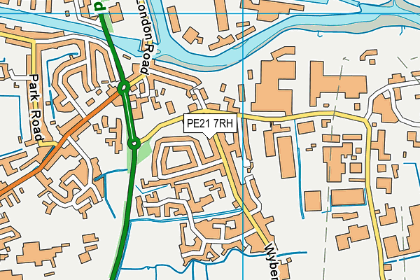 PE21 7RH map - OS VectorMap District (Ordnance Survey)