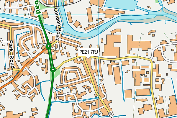 PE21 7RJ map - OS VectorMap District (Ordnance Survey)