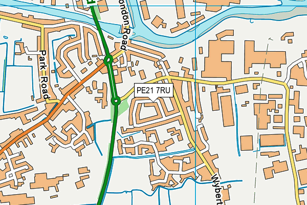 PE21 7RU map - OS VectorMap District (Ordnance Survey)