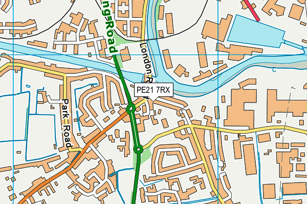 PE21 7RX map - OS VectorMap District (Ordnance Survey)