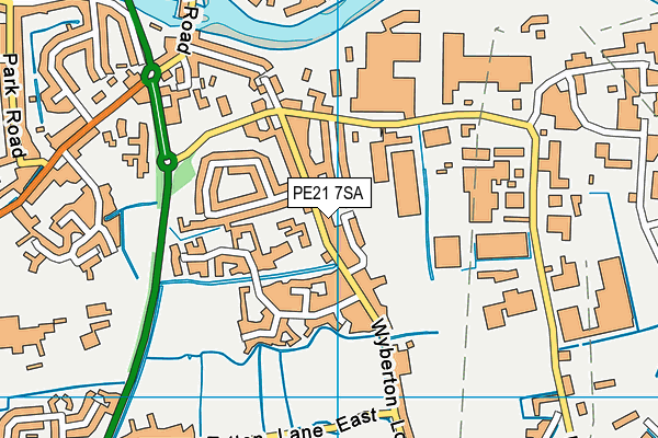 PE21 7SA map - OS VectorMap District (Ordnance Survey)