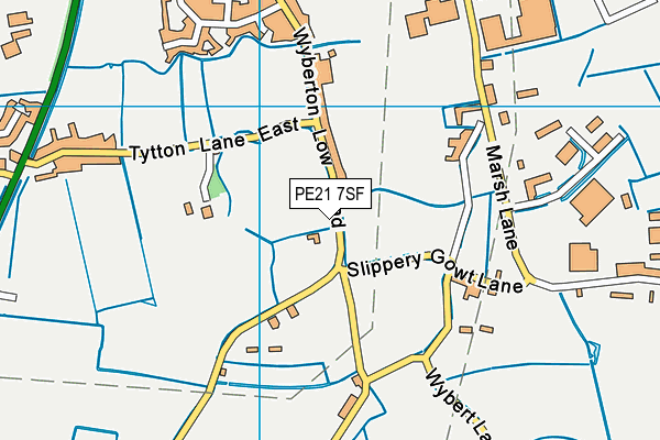 PE21 7SF map - OS VectorMap District (Ordnance Survey)