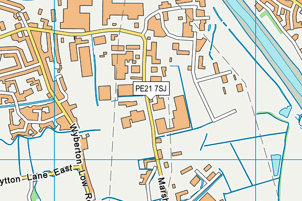 PE21 7SJ map - OS VectorMap District (Ordnance Survey)