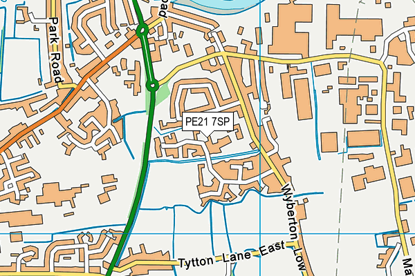 PE21 7SP map - OS VectorMap District (Ordnance Survey)