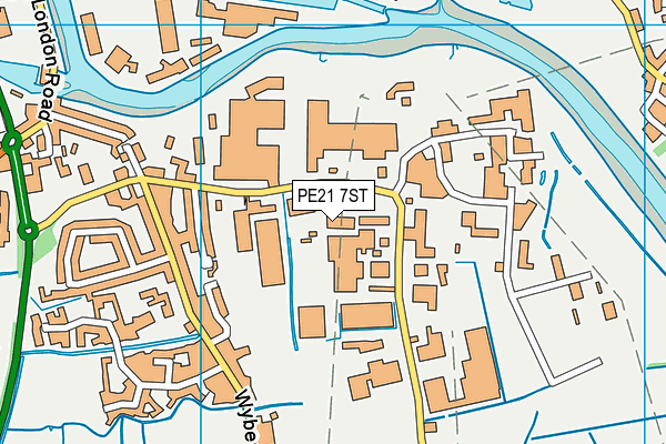 PE21 7ST map - OS VectorMap District (Ordnance Survey)