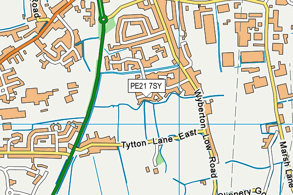 PE21 7SY map - OS VectorMap District (Ordnance Survey)