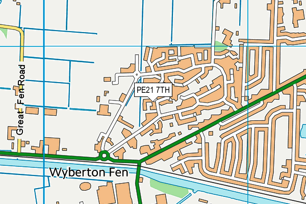 PE21 7TH map - OS VectorMap District (Ordnance Survey)
