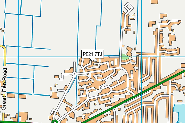 PE21 7TJ map - OS VectorMap District (Ordnance Survey)